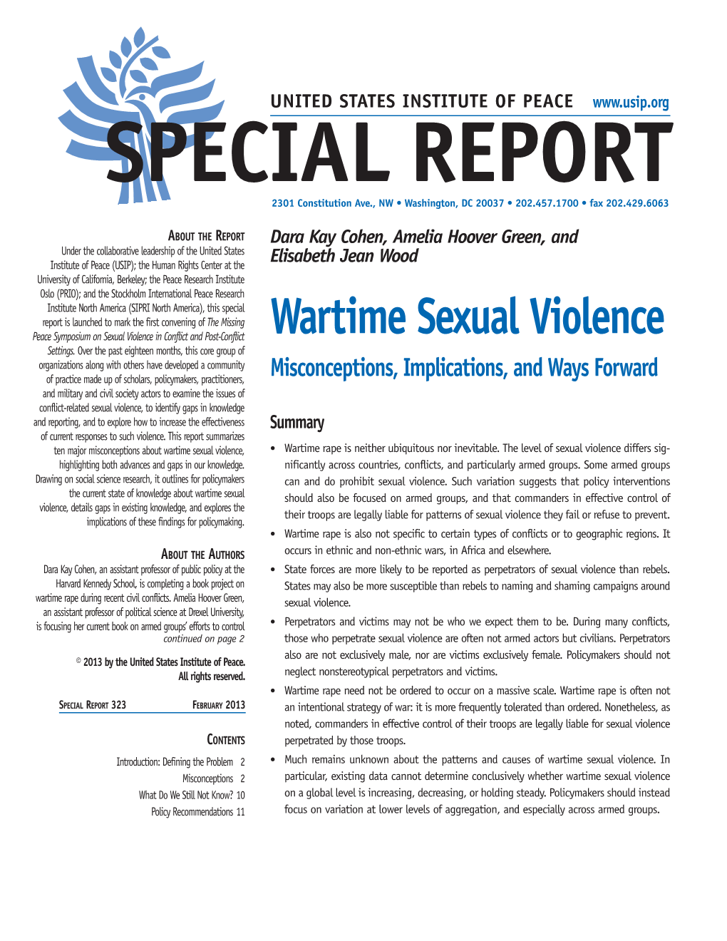 Wartime Sexual Violence Settings