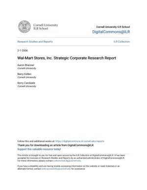 Wal-Mart Stores, Inc. Strategic Corporate Research Report