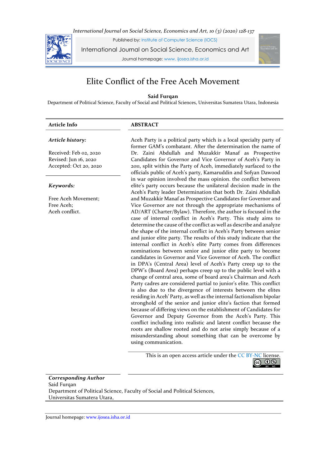 Elite Conflict of the Free Aceh Movement
