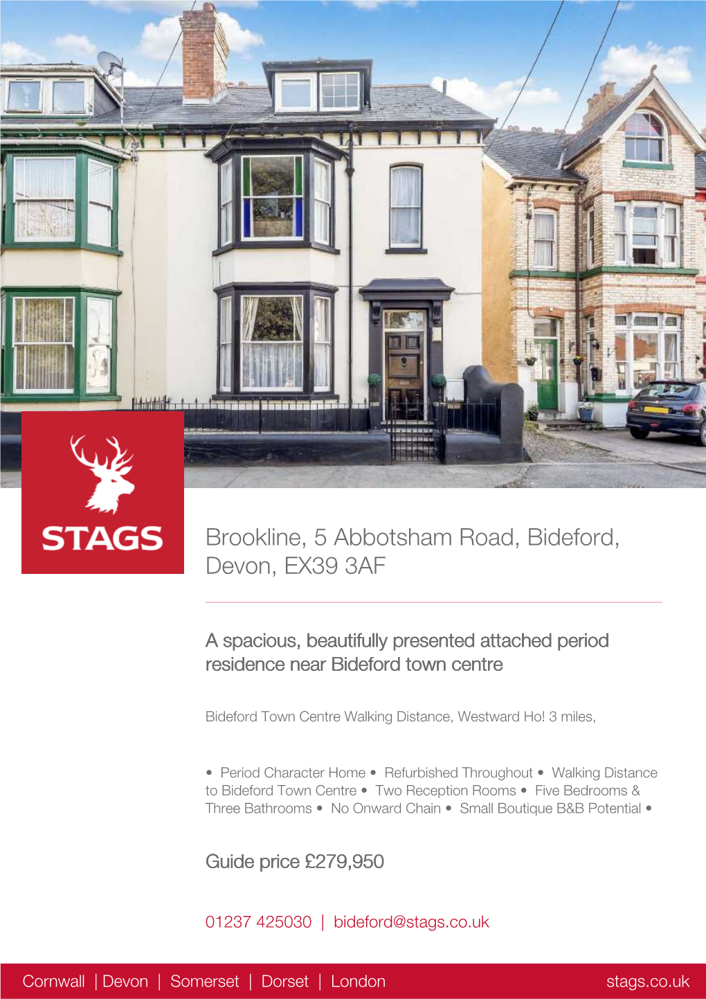 Brookline, 5 Abbotsham Road, Bideford, Devon, EX39 3AF