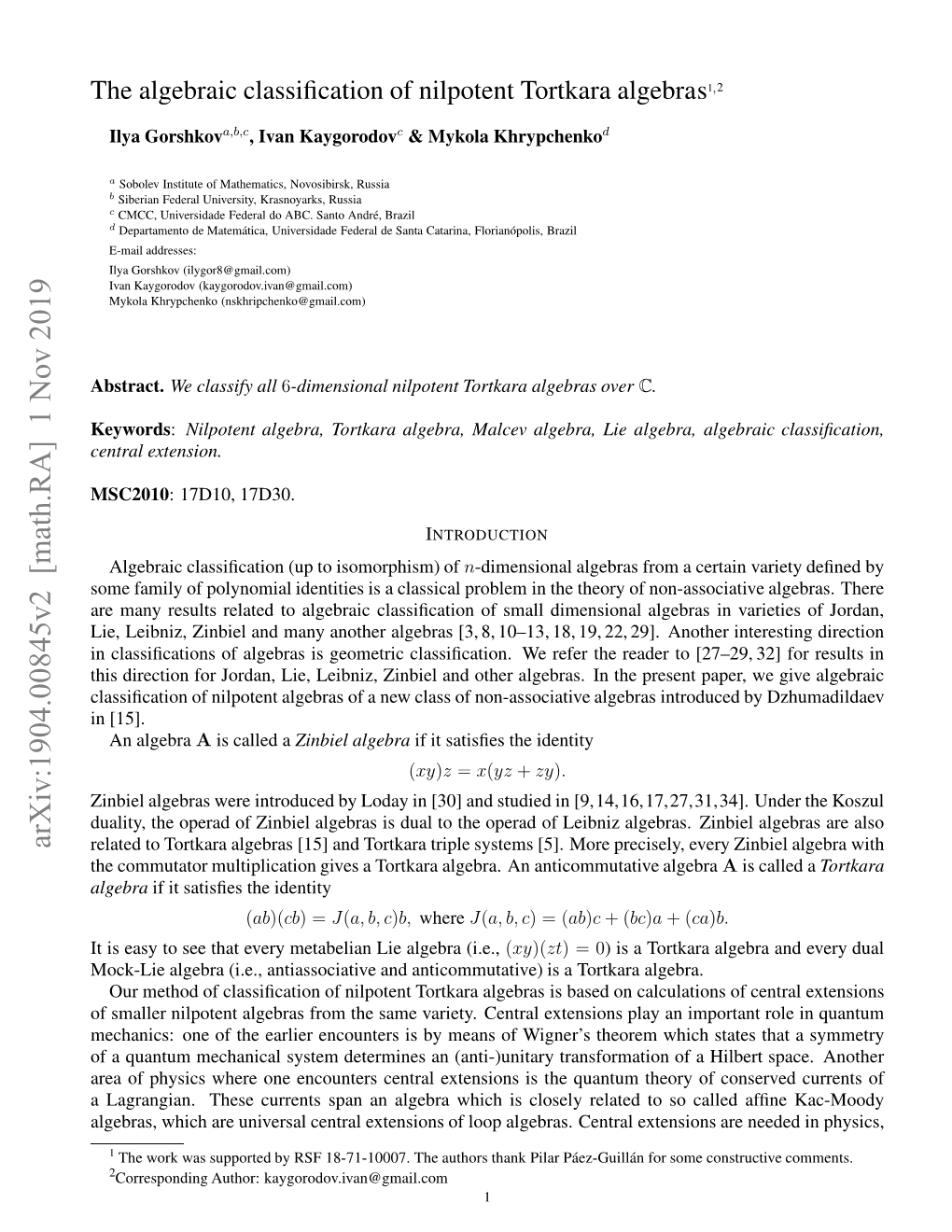 The Algebraic Classification of Nilpotent Tortkara Algebras1,2