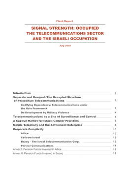 Signal Strength: Occupied the Telecommunications Sector and the Israeli Occupation