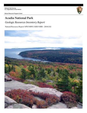 Acadia National Park Geologic Resources Inventory Report