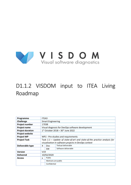 D1.1.2 VISDOM Input to ITEA Living Roadmap