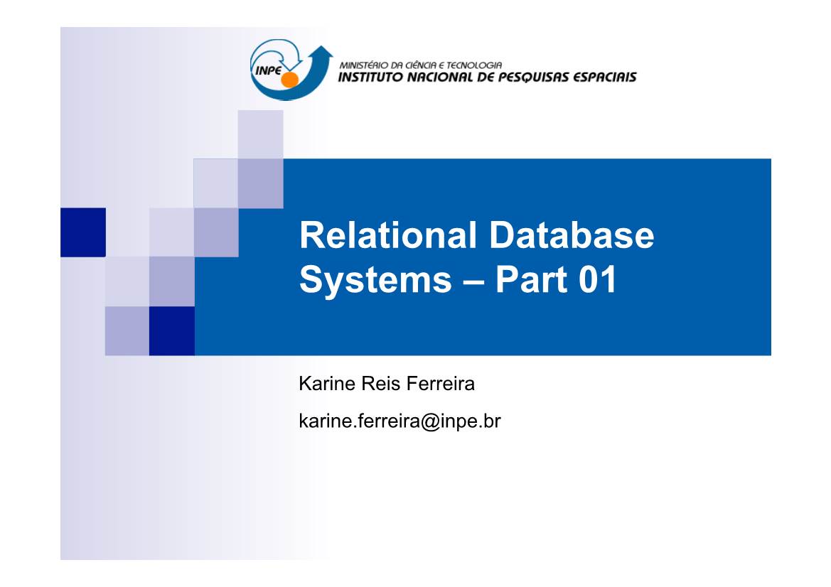 Relational Database Systems – Part 01