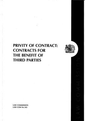 Privity of Contract Contracts for the Benefit of Third Parties