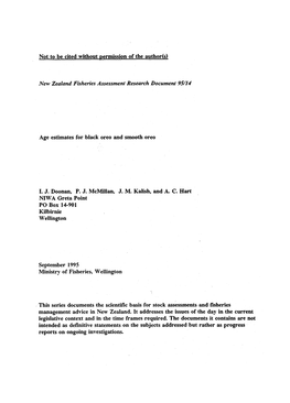 New Zealand Fisheries Assessment Research Document 95/14