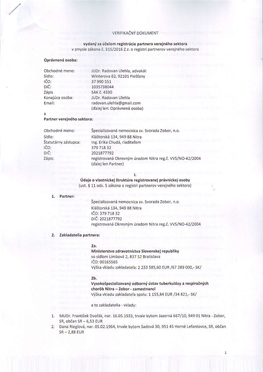 Page 1 VERIFIKAČNÝ DOKUMENT Vydaný Za Účelom Registrácie