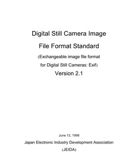 Digital Still Camera Image File Format Standard
