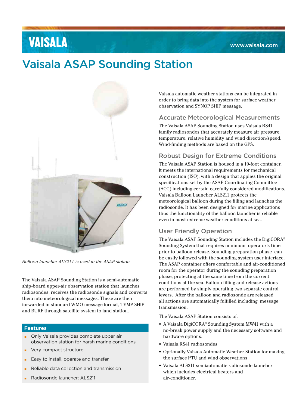 Vaisala ASAP Sounding Station