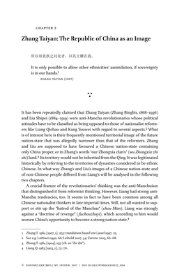 Zhang Taiyan: the Republic of China As an Image