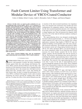 Fault Current Limiter Using Transformer and Modular Device of YBCO Coated Conductor Carlos A