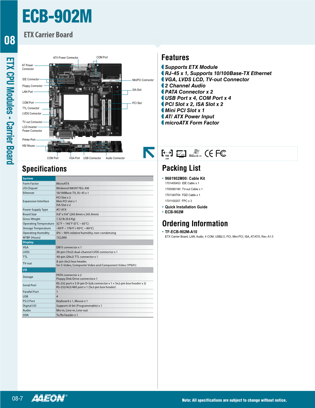 ECB-902M ETX Carrier Board 08