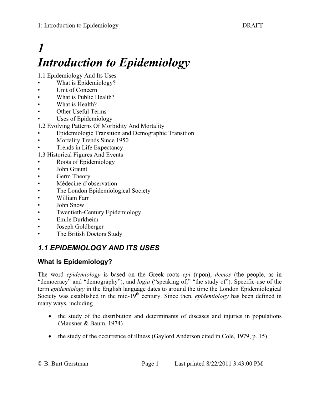 1 Introduction to Epidemiology