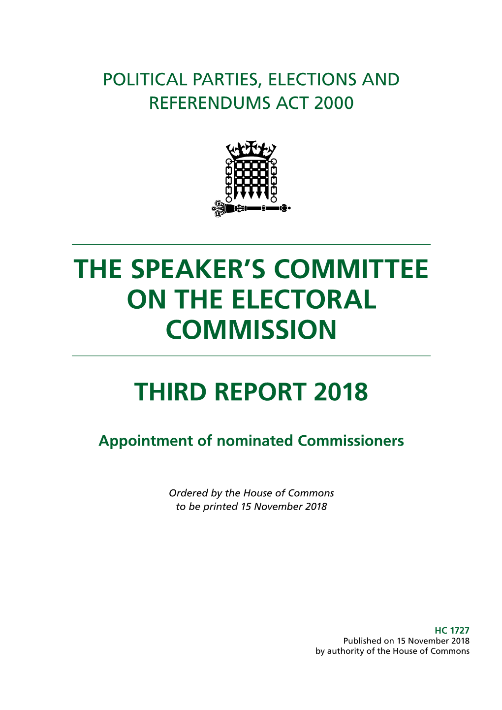 The Speaker's Committee on the Electoral Commission