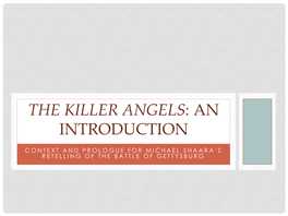 The Killer Angels: an Introduction