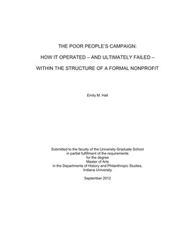 The Poor People's Campaign.” Public Health Reports (1896-1970) 84, No