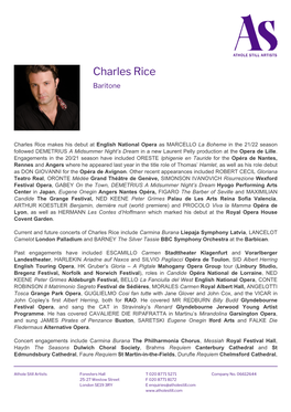 Charles Rice Baritone