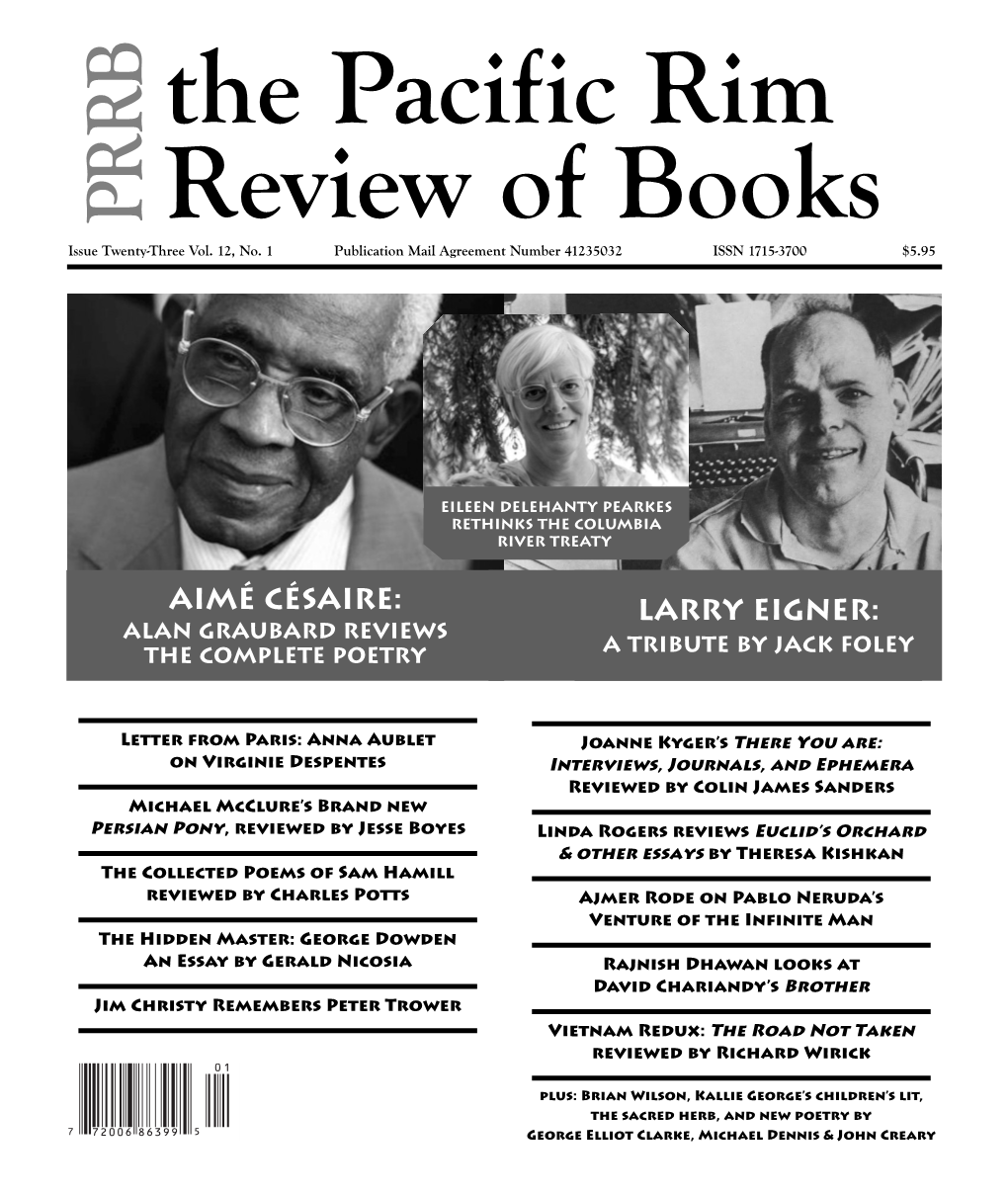 Prrbpacific Rim Review of Books Remembering Peter Trower Essay by Jim Christy Page 11 Issue Twenty-Three Vol