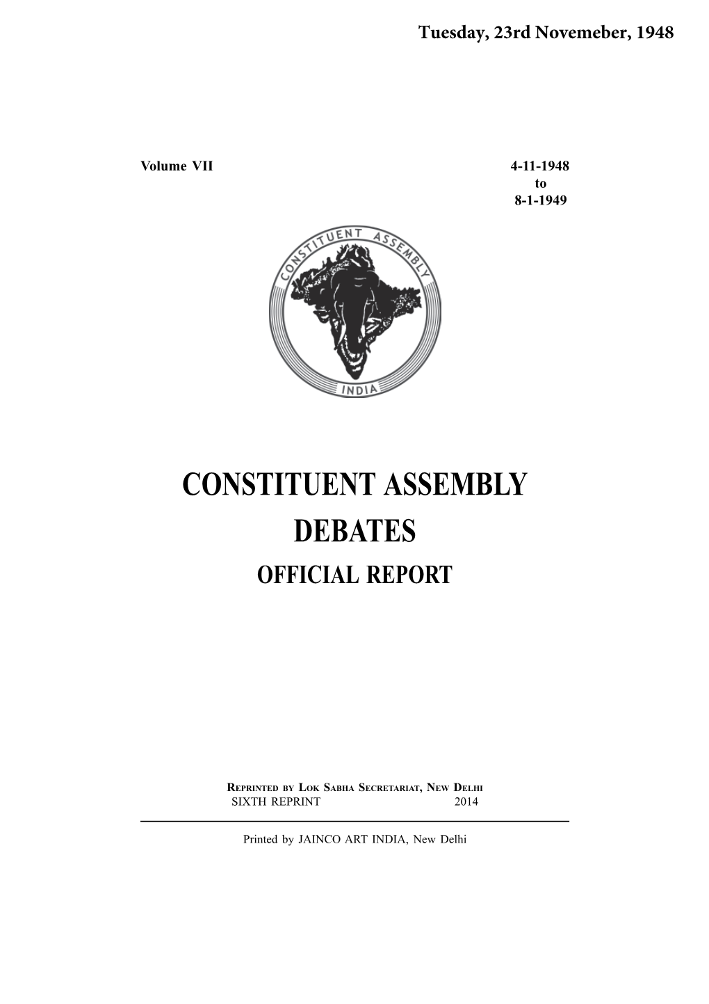 Constituent Assembly Debates Official Report