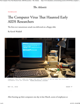 The Computer Virus That Haunted Early AIDS Researchers - the Atlantic