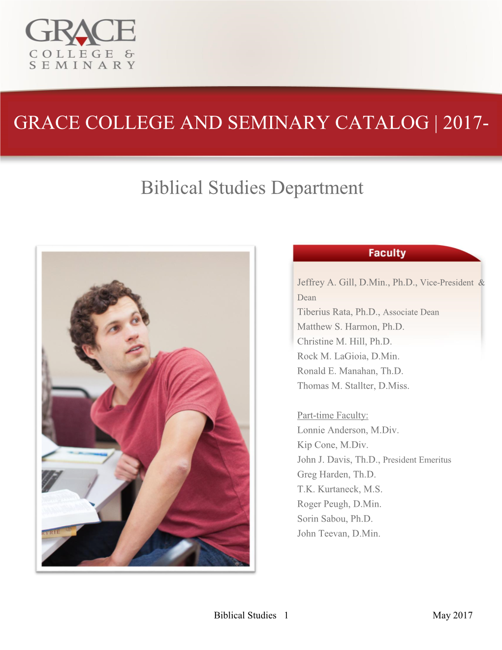 Biblical Studies Department GRACE COLLEGE and SEMINARY