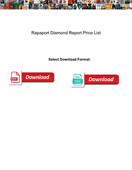 Rapaport Diamond Report Price List