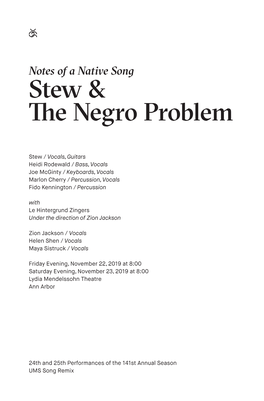 Stew & the Negro Problem