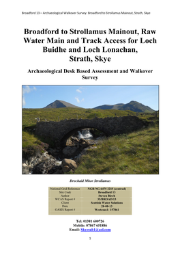 Broadford to Strollamus Mainout, Raw Water Main and Track Access for Loch Buidhe and Loch Lonachan, Strath, Skye