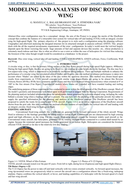 Modeling and Analysis of Disc Rotor Wing