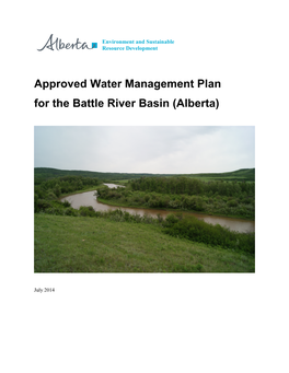 Approved Water Management Plan for the Battle River Basin (Alberta)