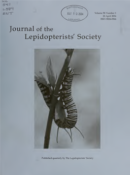 Journal of the Lepidopterists' Society