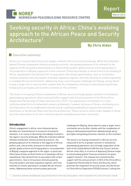 Seeking Security in Africa: China's Evolving Approach to the African