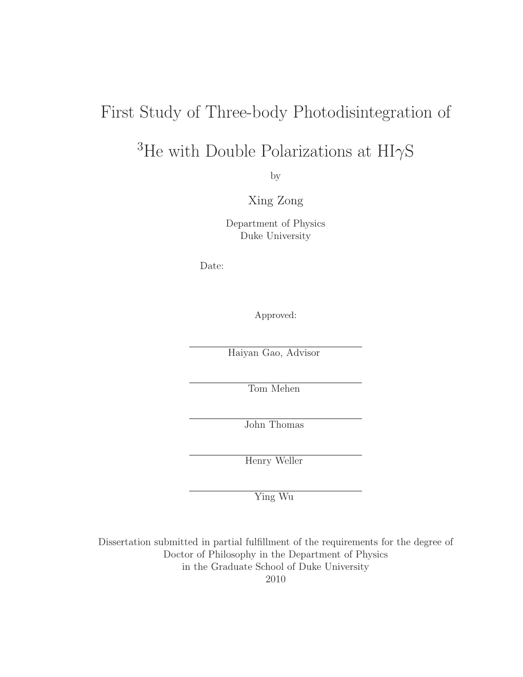 First Study of Three-Body Photodisintegration of He With