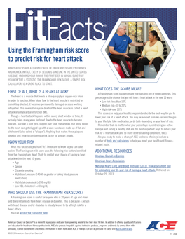 Using the Framingham Risk Score to Predict Risk for Heart Attack