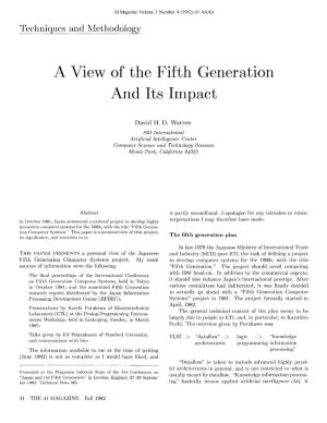 A View of the Fifth Generation and Its Impact