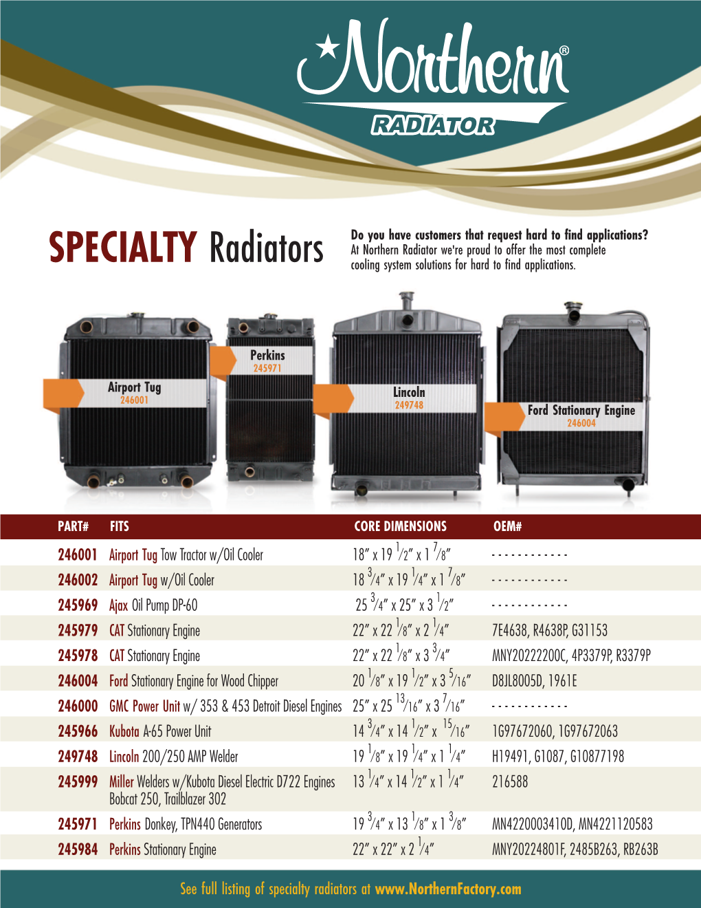 SPECIALTY Radiators Cooling System Solutions for Hard to Find Applications