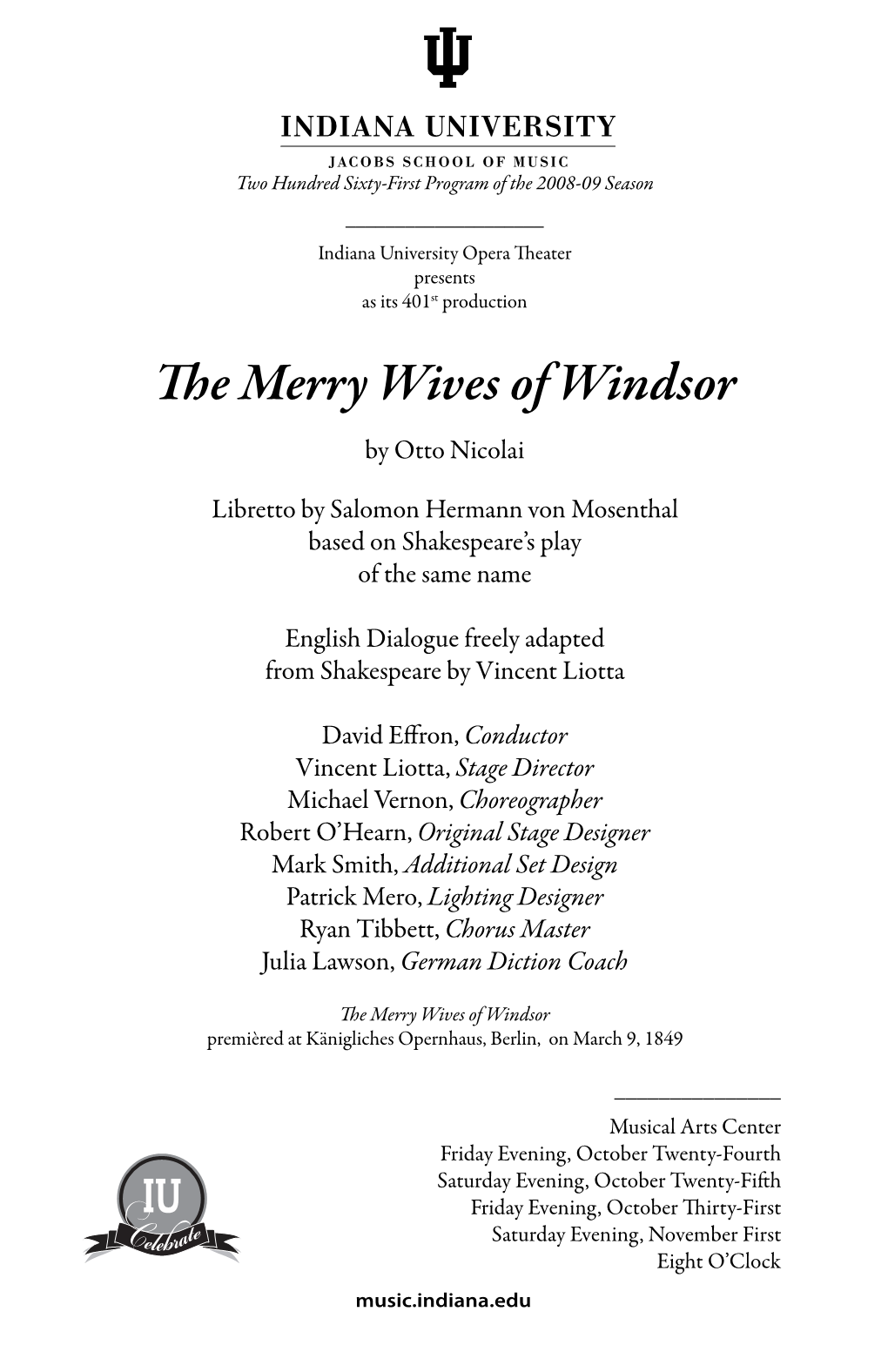 E Merry Wives of Windsor by Otto Nicolai