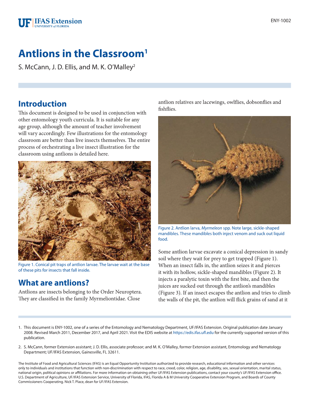 Antlions in the Classroom1 S