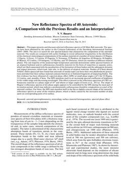 New Reflectance Spectra of 40 Asteroids: a Comparison with the Previous Results and an Interpretation1 V