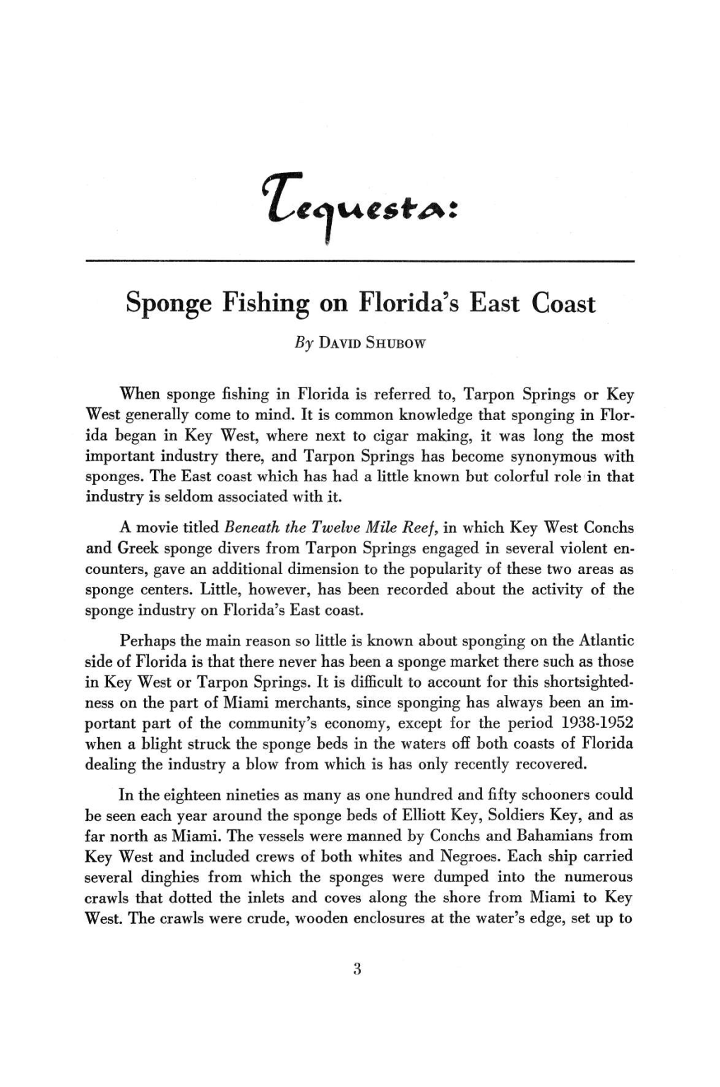 Sponge Fishing on Florida's East Coast