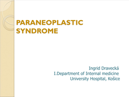 Paraneoplastic Syndrome