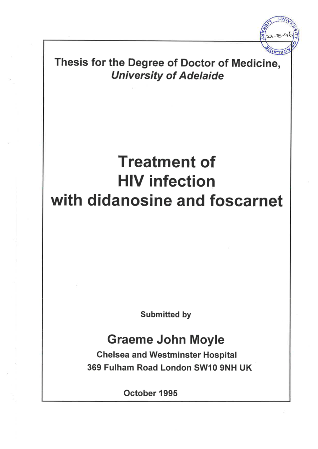 Treatment of HIV Infection with Didanosine and Foscarnet