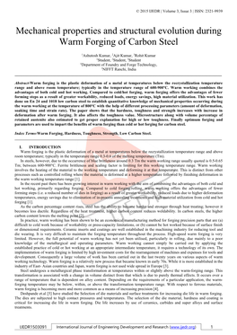 Mechanical Properties and Structural Evolution During Warm Forging of Carbon Steel