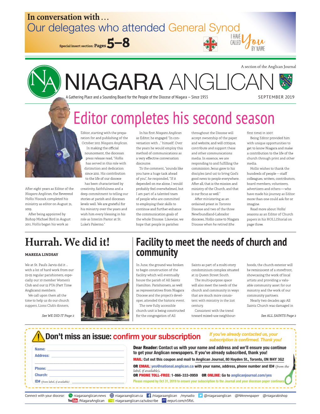 Niagara Anglican September, 2019