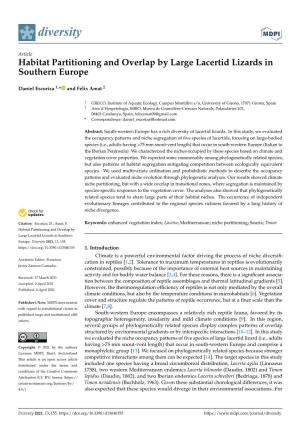 Habitat Partitioning and Overlap by Large Lacertid Lizards in Southern Europe
