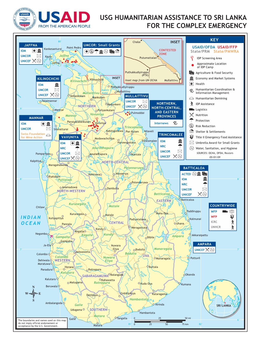 Usg Humanitarian Assistance to Sri Lanka Program Map #6