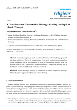 A Contribution to Comparative Theology: Probing the Depth of Islamic Thought