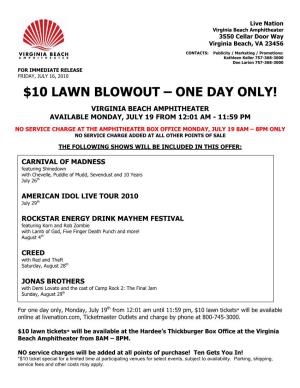 $10 Lawn Blowout – One Day Only!