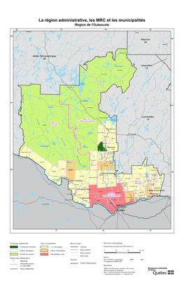 La Région Administrative, Les MRC Et Les Municipalités Région De L'outaouais